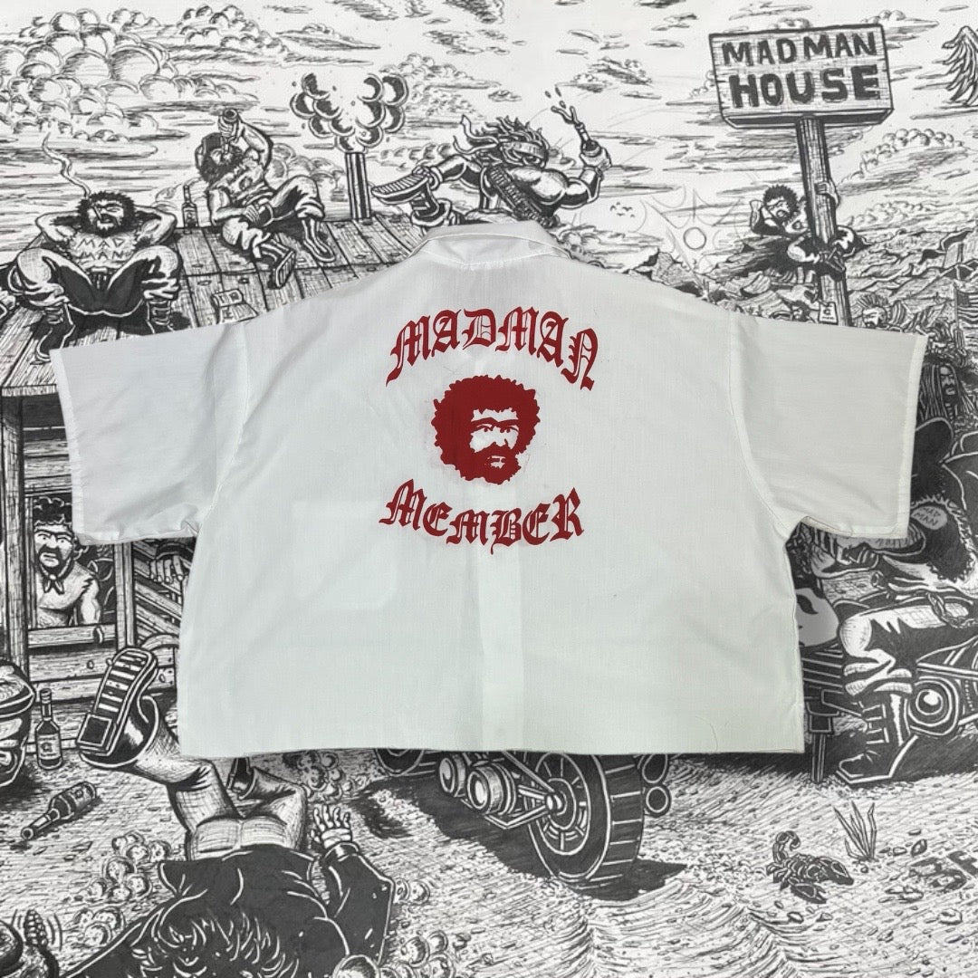 Madman Member Cropped Vintage Button Up Shirt