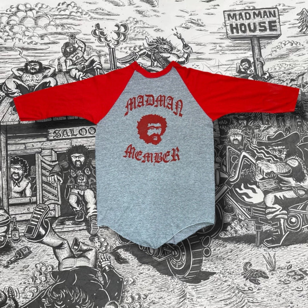 MadMan Member Vintage Grey & Red Raglan