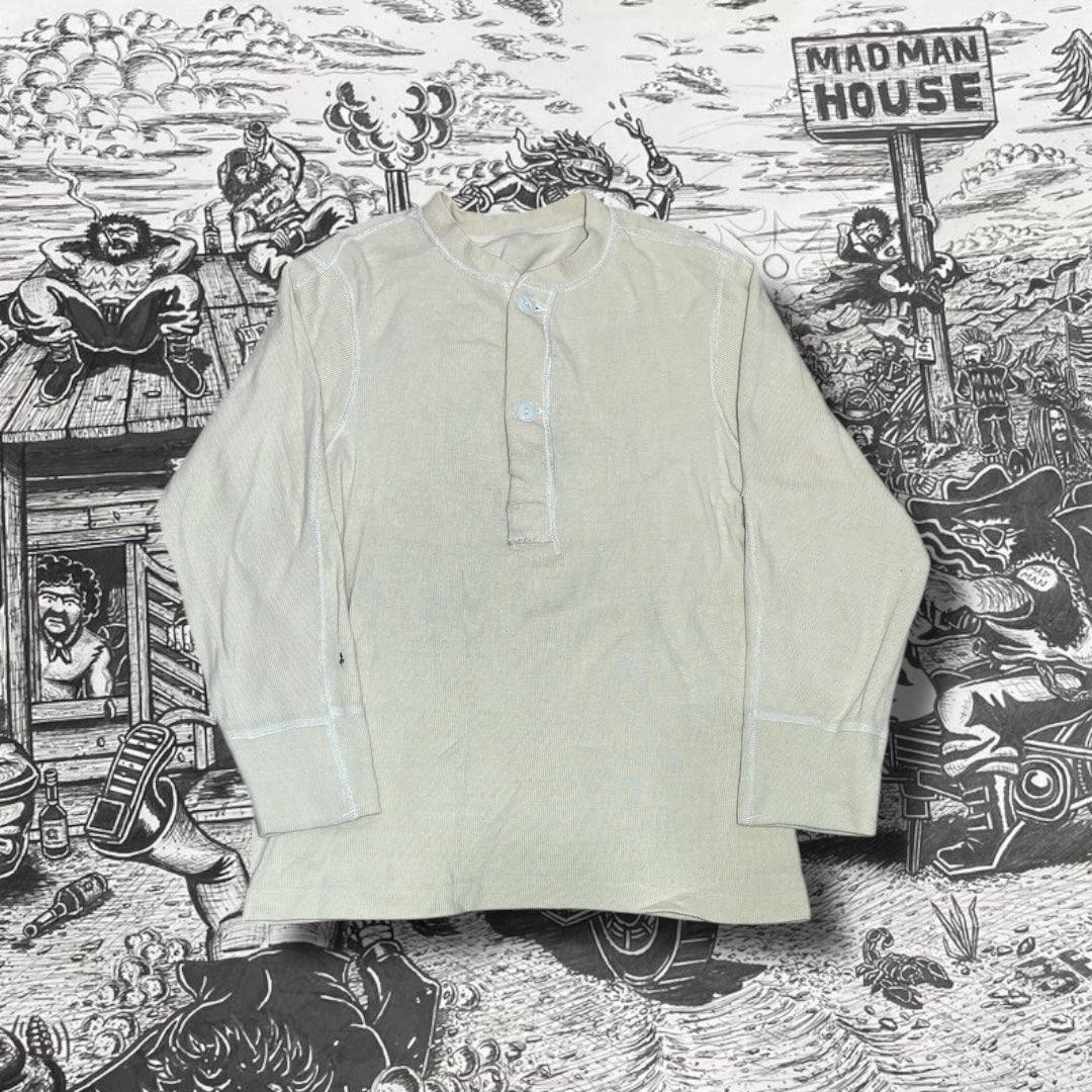 Madman Member Vintage White Henley Button Down