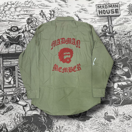 Madman Member Vintage Green Button Up Shirt