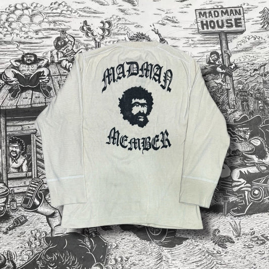 Madman Member Vintage White Henley Button Down