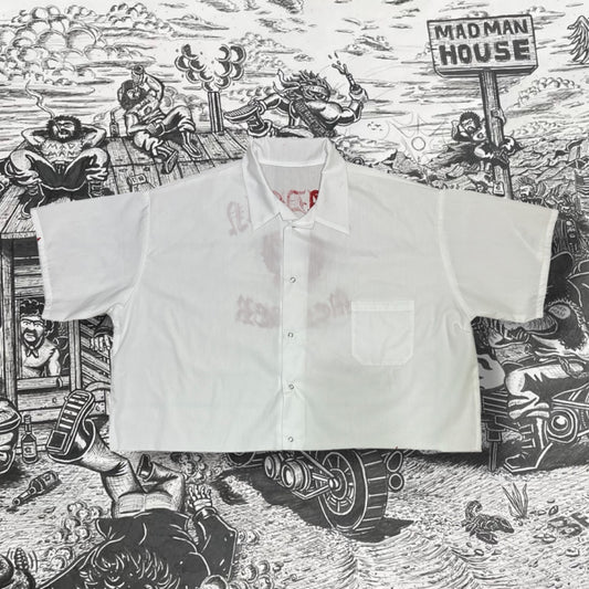 Madman Member Cropped Vintage Button Up Shirt