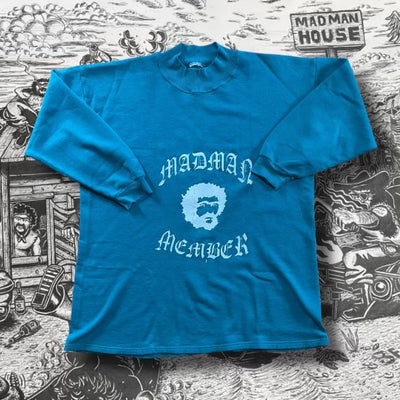 Madman member turquoise vintage sweatshirt Steve Minecraft . Chicken jockey