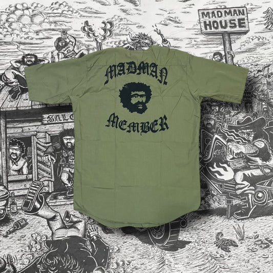 Madman Member Green Button Up Shirt